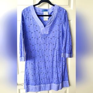 Eyelet 3/4 Sleeved Coverup in Peri NWT FRESH PRODUCE